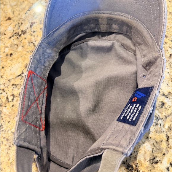 Stylish Distressed Style Gray Cap with Red Stitching - Picture 8 of 8